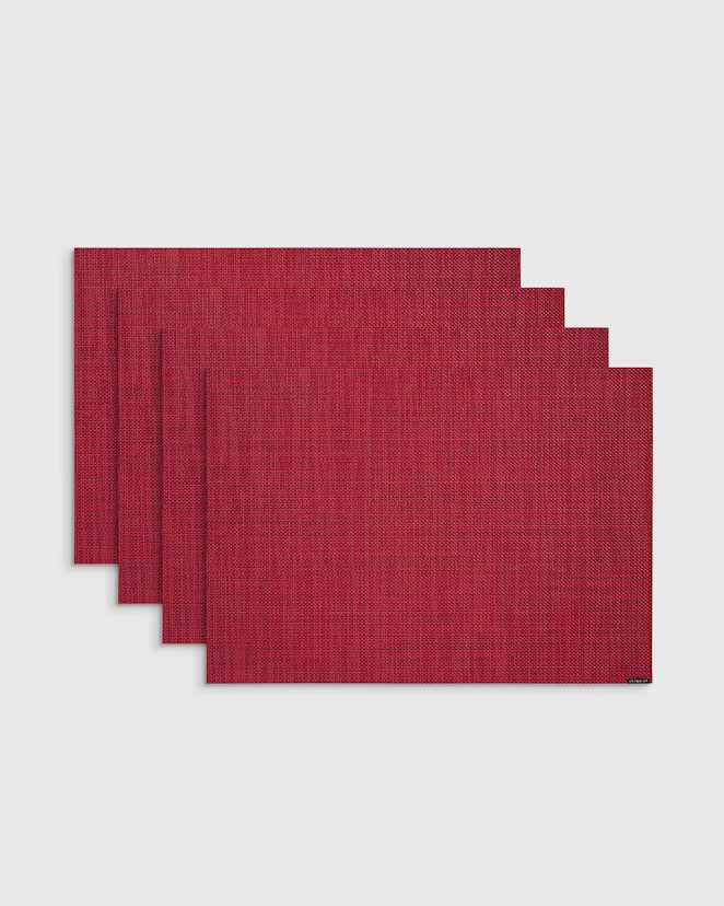 Scarlet Mini Basketweave Easy-Care Rectangular Placemat, Set of 4 by Chilewich