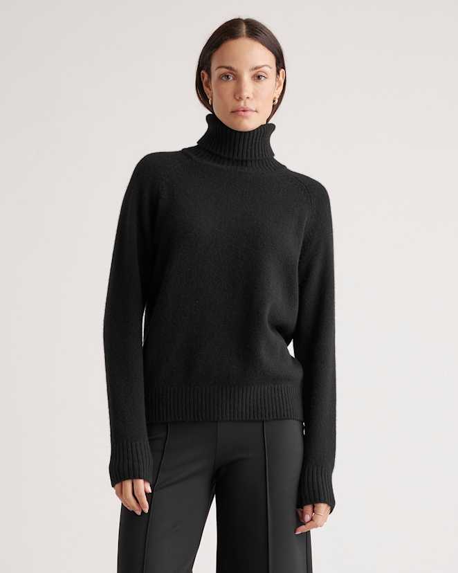 Black 100% Yak Wool Turtleneck Sweater