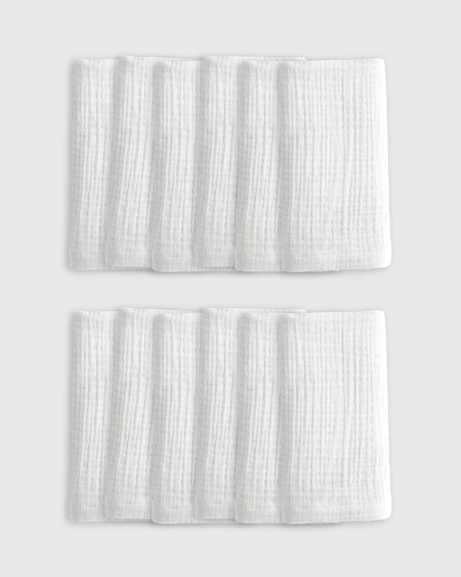 white Organic Airy Gauze Napkins (Set of 12)
