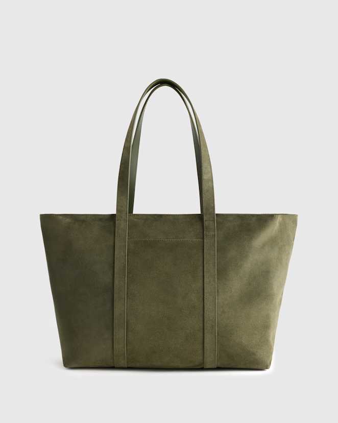 Olive Italian Suede Everyday Tote