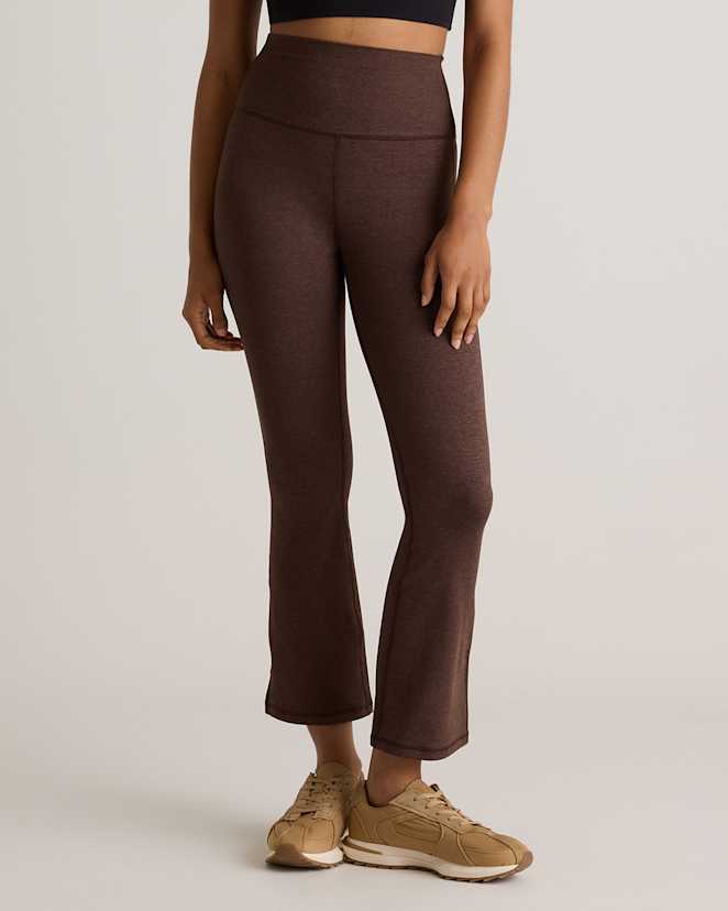Heather Espresso Ultra-Soft Cropped Bootcut Pants