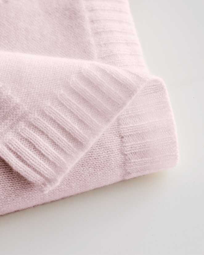 Minimal Pink Mongolian Cashmere Luxe Knit Baby Blanket