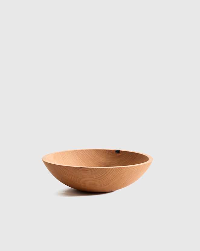 Beech Wood Handcrafted Wooden Serving Bowl, 12"