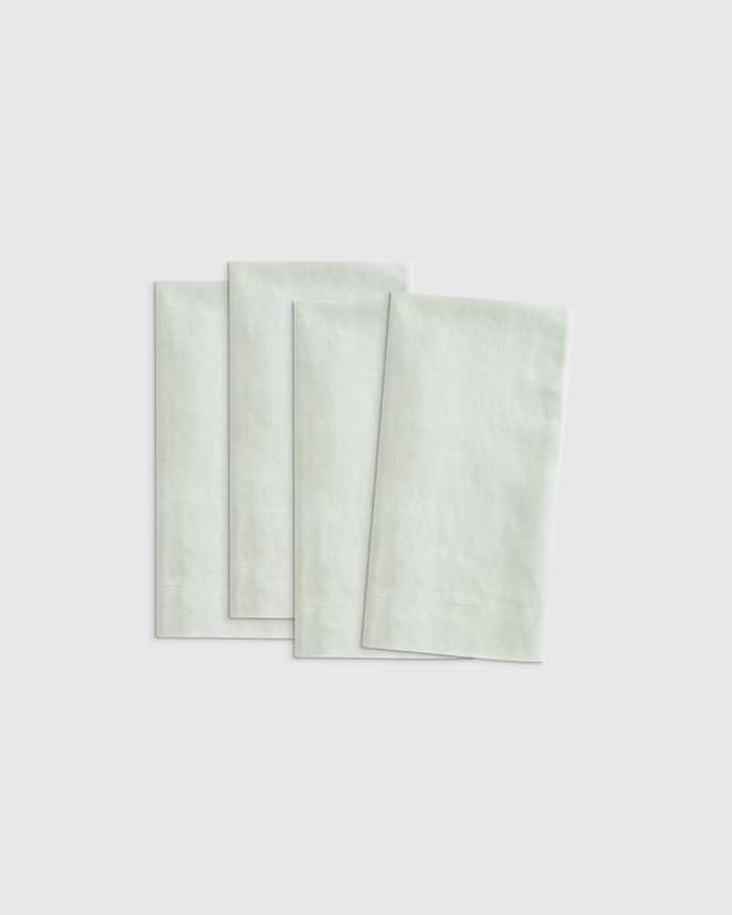 Mint European Linen Wide-Hem Napkins (Set of 4)