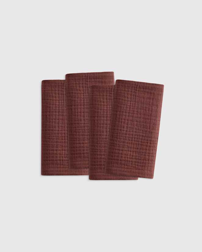 Burgundy Serviettes en gaze de coton biologique