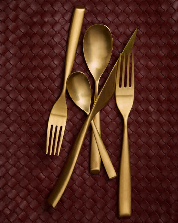 flatware Brushed Gold Arte Flatware 20-Pc Set