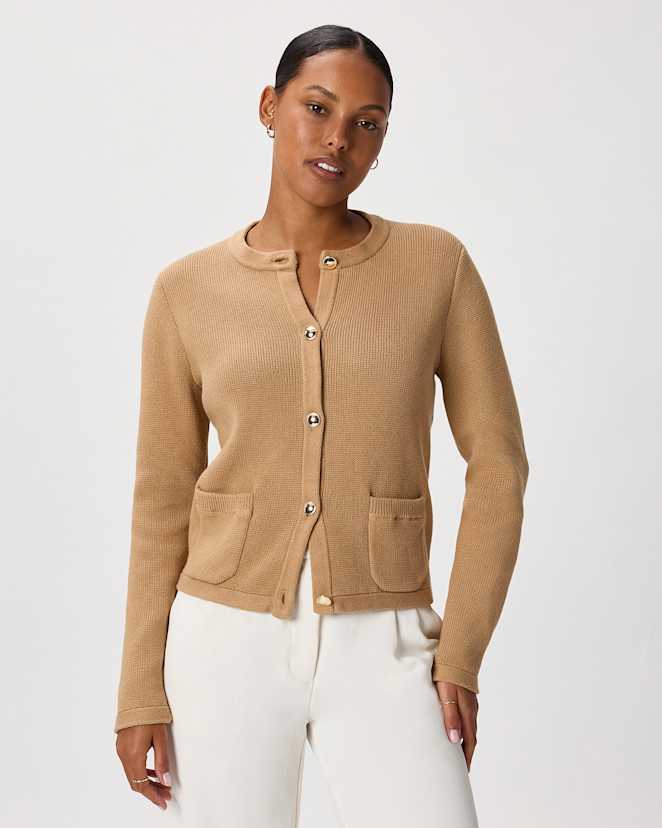 Camel 100% Organic Cotton Sweater Jacket