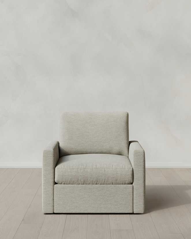 Flax Brennan Swivel Chair in Performance Basketweave