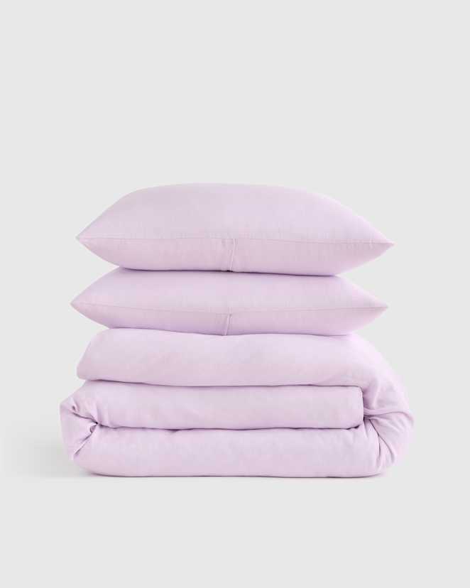 Orchid European Linen Duvet Cover Set