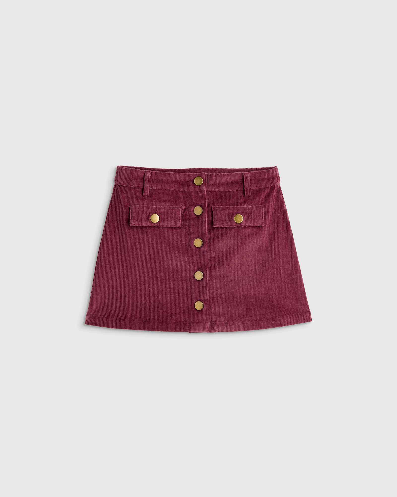 Red Plum Organic Cotton Stretch Corduroy Skirt