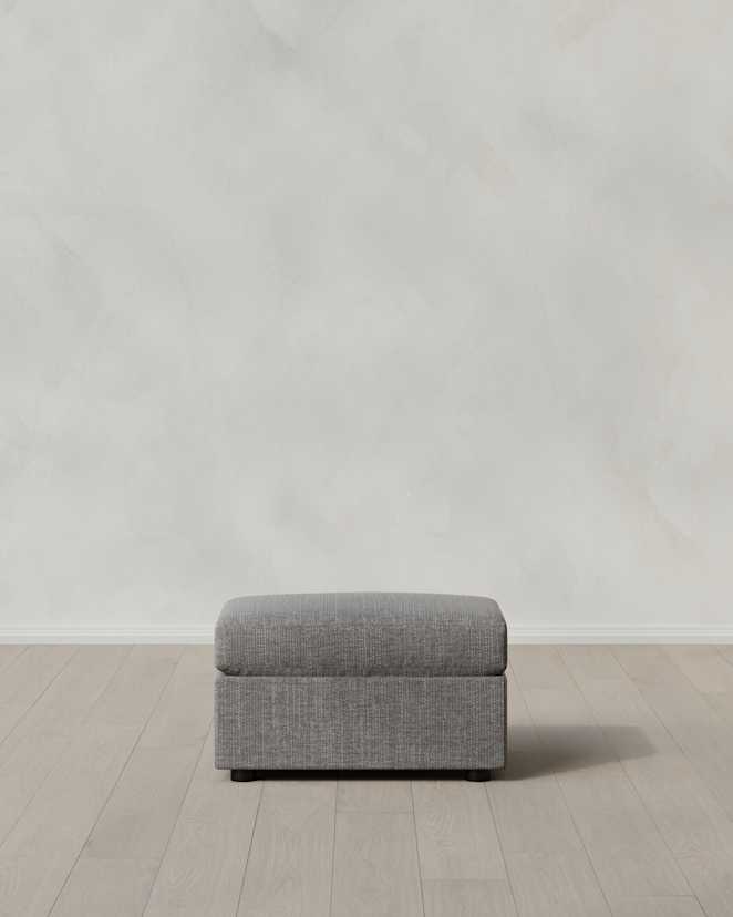 Slate Brennan Ottoman in Performance Chenille Linen Blend