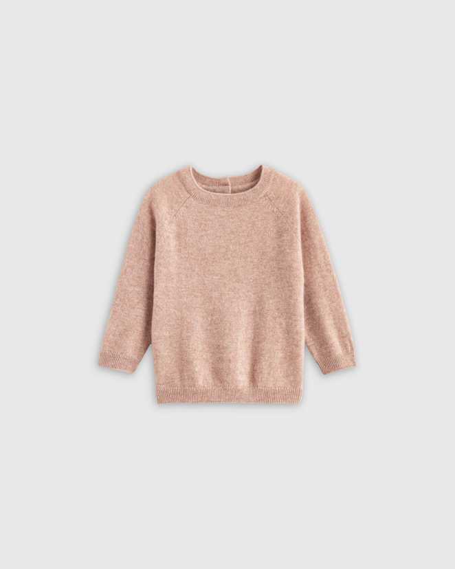 Oatmeal Washable Cashmere Crewneck Sweater