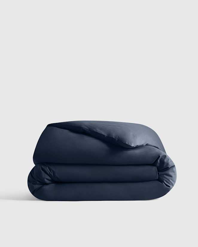 Navy Classic Organic Percale Duvet Cover