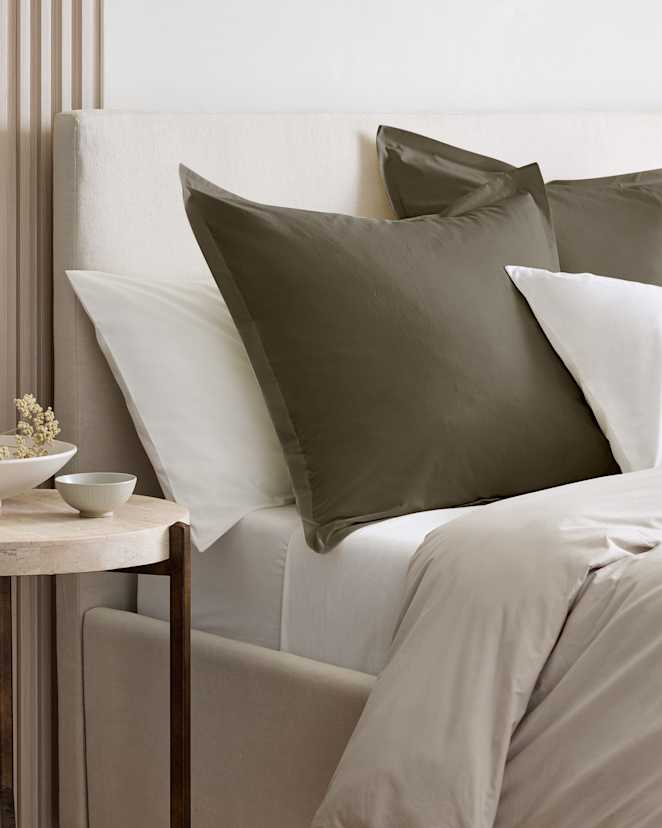 Dusty Olive Organic Brushed Cotton Euro Sham