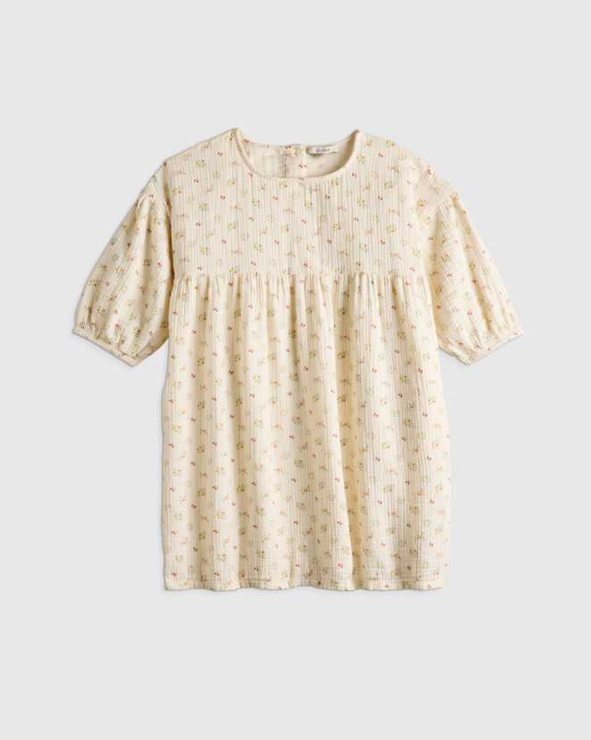 Strawberry Floral 100% Organic Cotton Gauze Dress