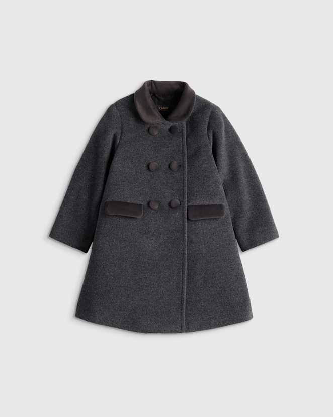 Heather Charcoal Girls Wool Cashmere Coat