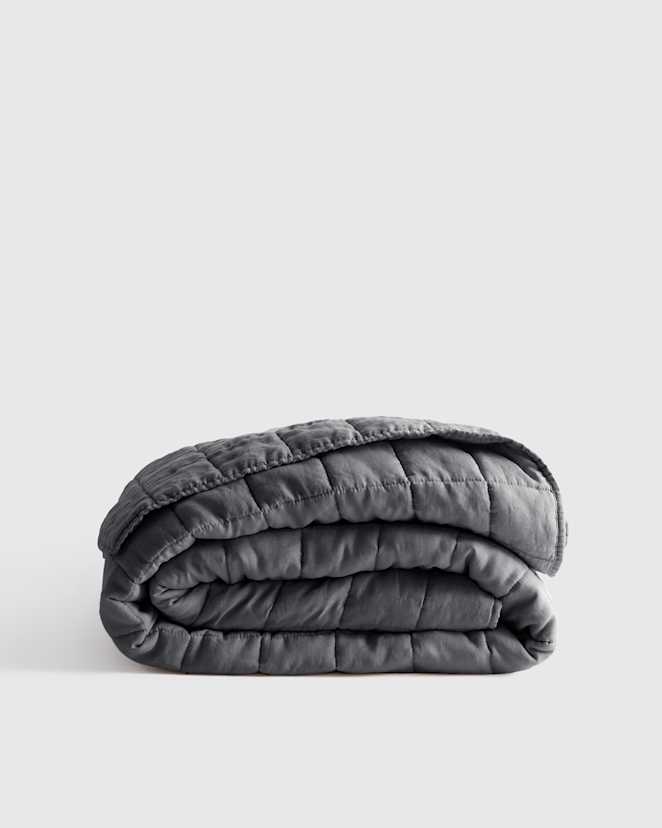 Charcoal European Linen Box Quilt