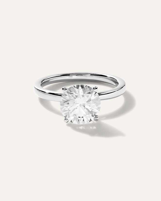 Platinum Lab Grown Diamond Round Comfort Fit Engagement Ring - 2.5ct