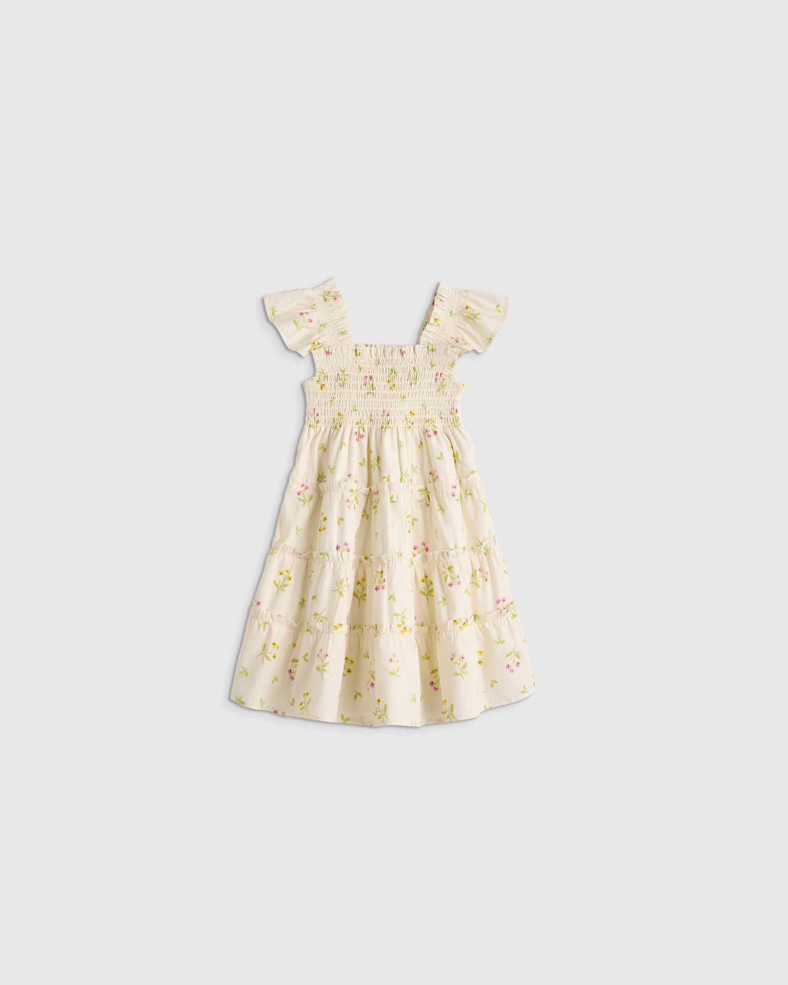 floral-sprigs 100% Organic Cotton Poplin Smocked Dress