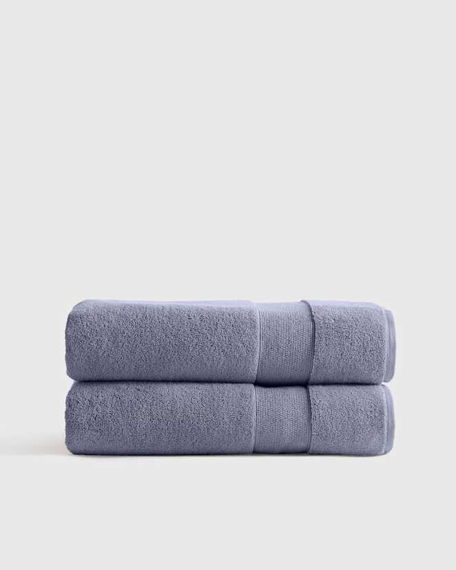Twilight Blue Classic Organic Turkish Cotton Bath Sheet (Set of 2)