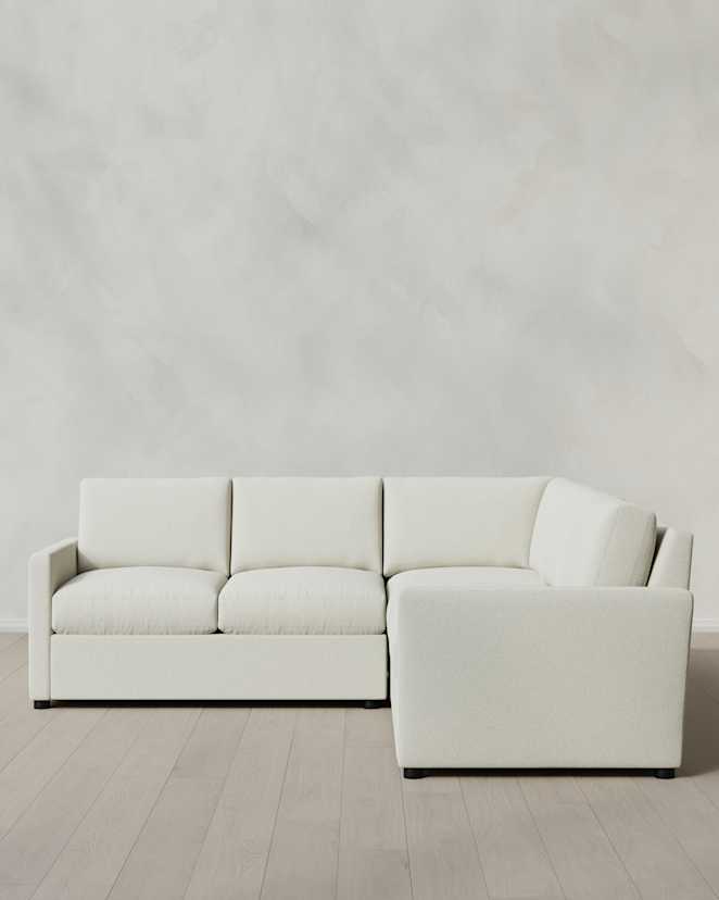 Ivory Brennan L Sectional in Performance Basketweave