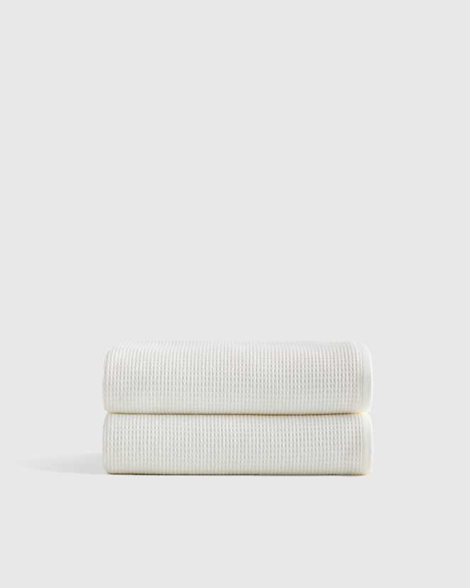 Ivory Turkish Waffle Terry Bath Towel (Set of 2)