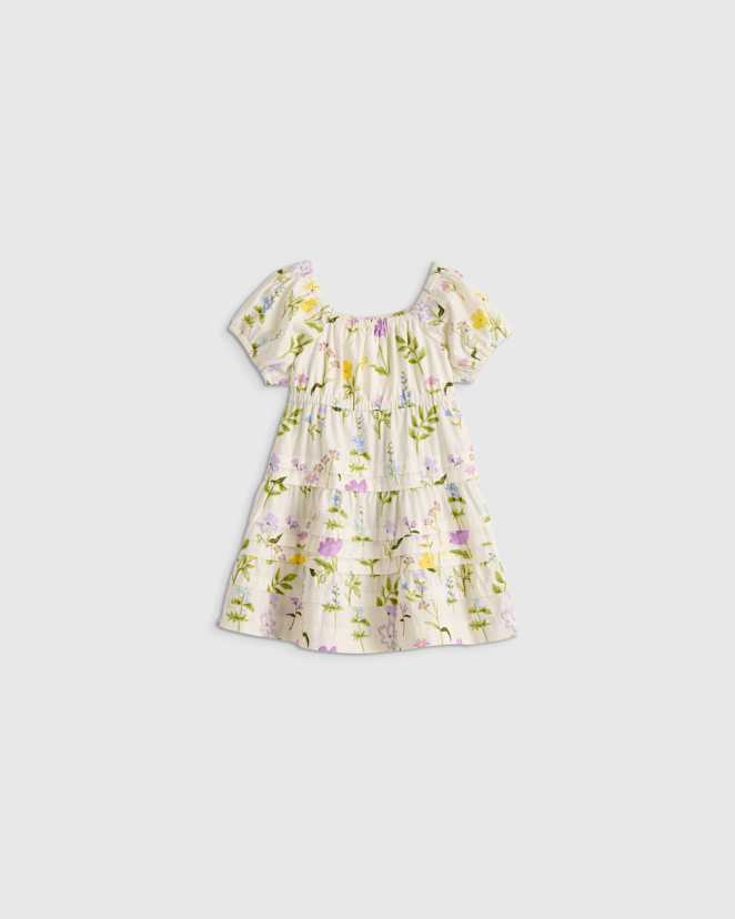 Wildflower Botanical 100% Organic Cotton Poplin Tiered Dress