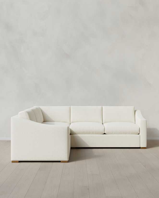 Snow Hollis Slope Arm L Sectional in Performance Chenille Linen Blend
