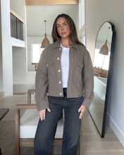 100- Merino Wool Cropped Shirt Jacket Multi Kerry Denevan 4x5