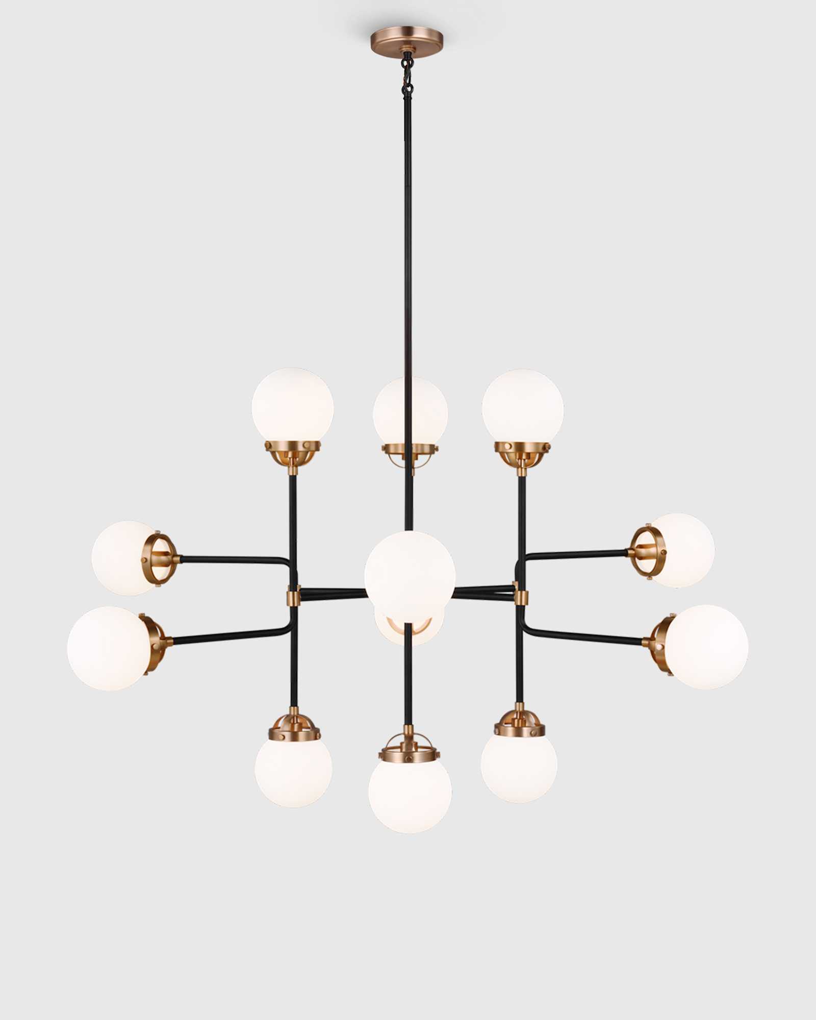 Multi Globe Steel Chandelier - 12 Globe