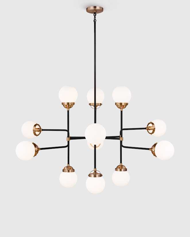 Black Multi Globe Steel Chandelier