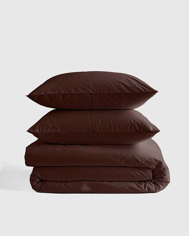 Espresso Organic Brushed Cotton Duvet Cover Set