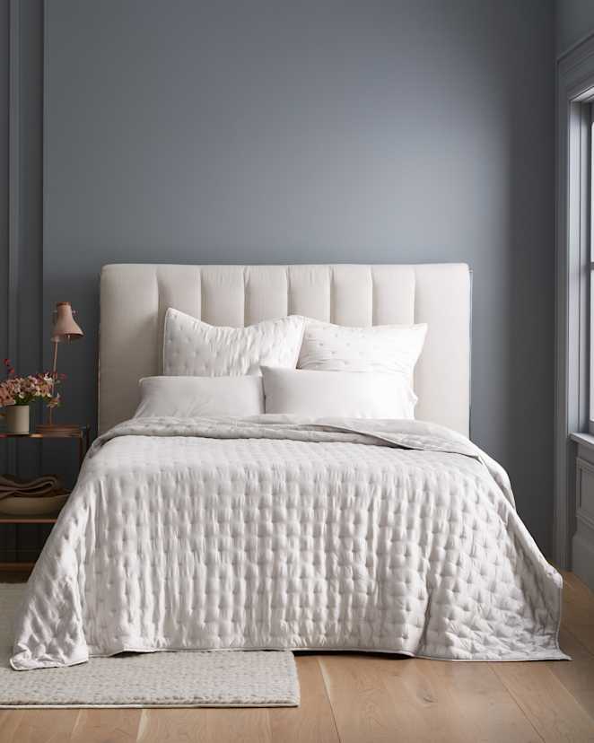 White Bamboo Dream Quilted Square Pillowcase