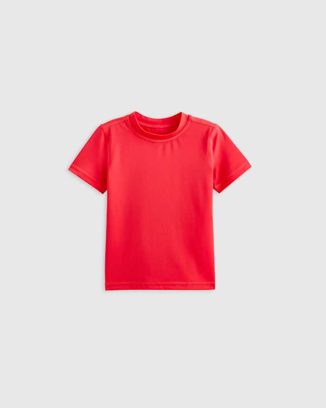 Red Short Sleeve Rash Guard Top