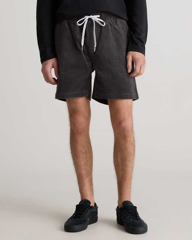 Dark Coal Organic Stretch Corduroy Shorts - 6"