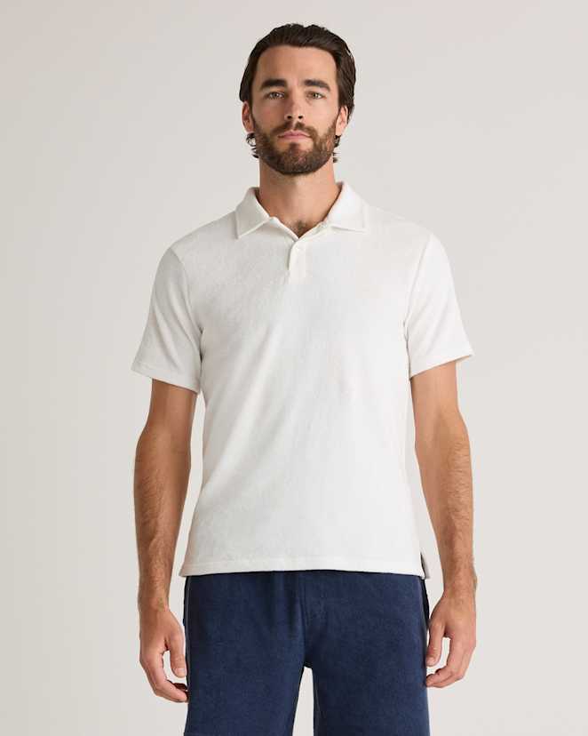 Classic White 100% Organic Cotton Terry Towel Polo