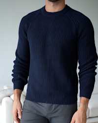 Organic Cotton Ribbed Crewneck Sweater MarcusBalliette 4x5