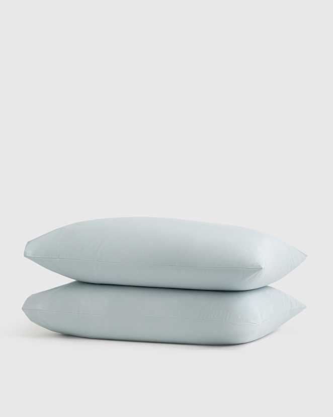 Sky Blue Ensemble de taies d'oreiller en percale biologique