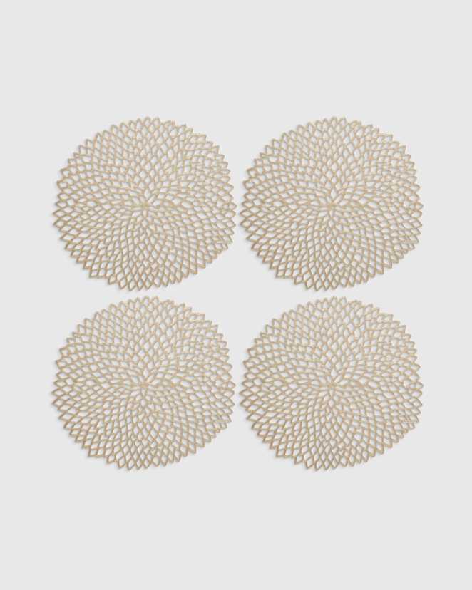 Champagne Pressed Dahlia Placemats, Set of 4 by Chilewich