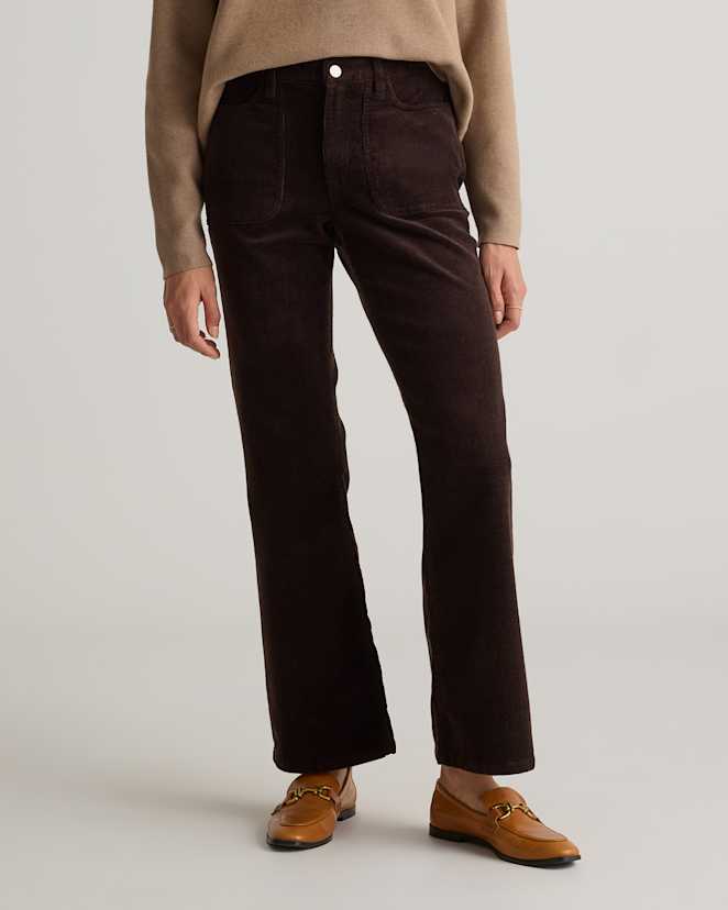 Espresso Organic Stretch Corduroy Flare Pants