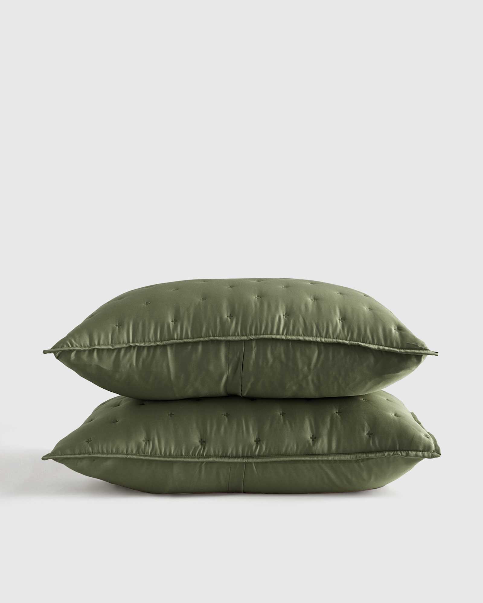olive Bamboo Dream Quilted Sham Set