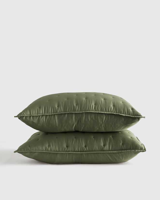 Olive Bamboo Dream Quilted Sham Set