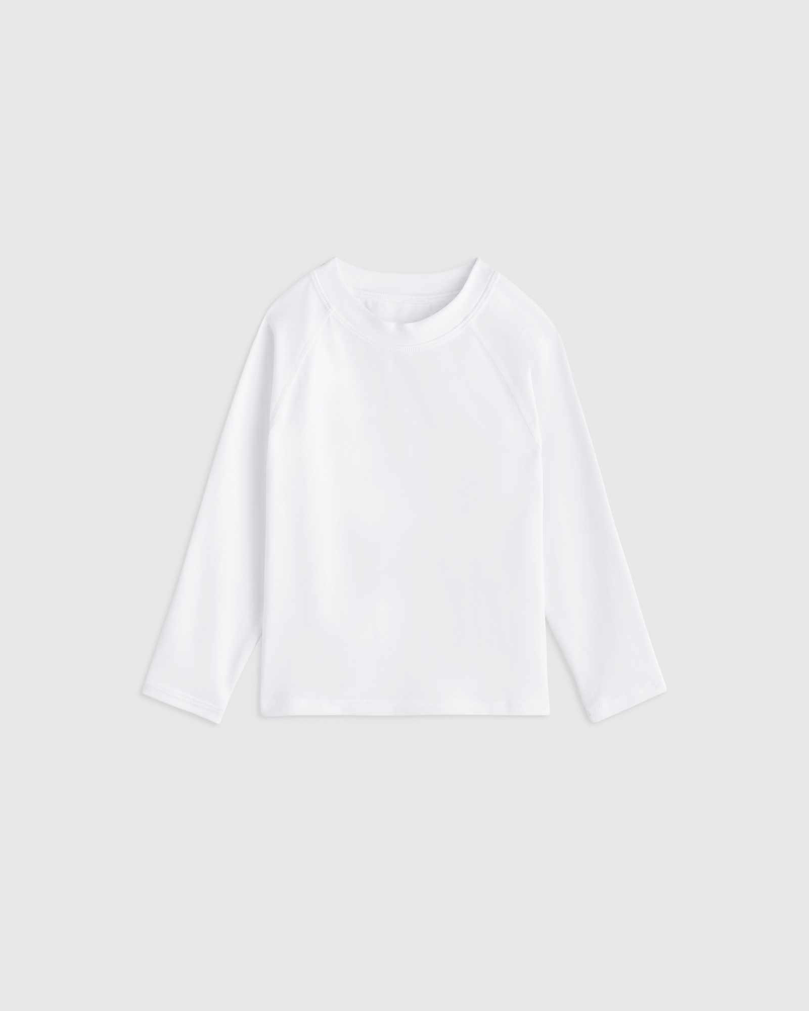 white Long Sleeve Raglan Rash Guard