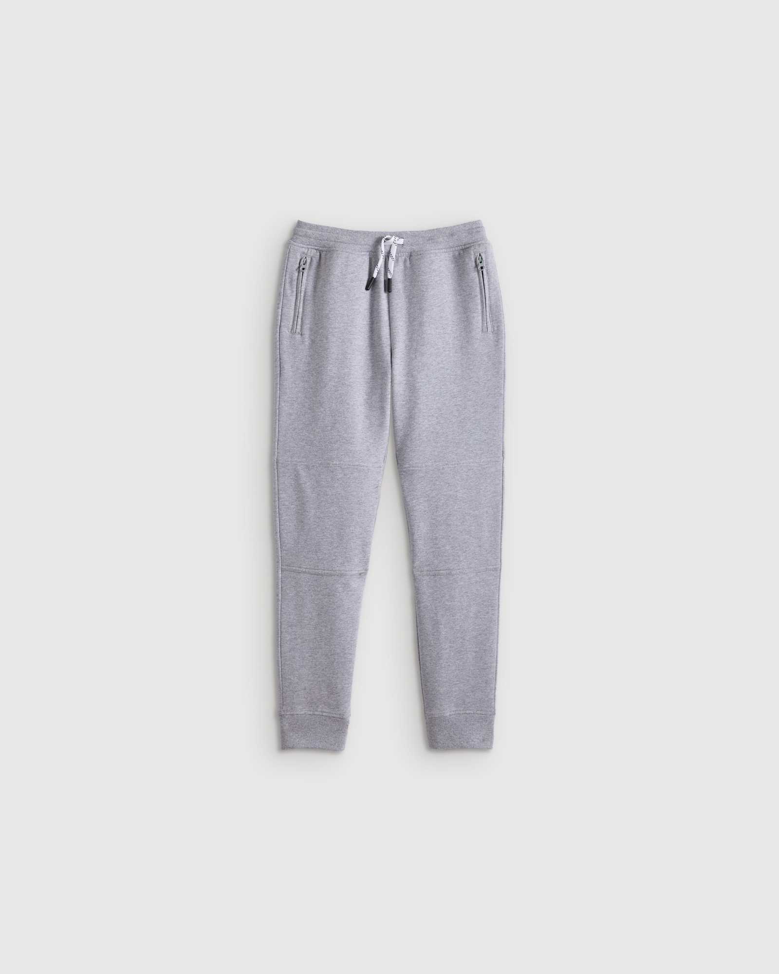 U--1013-HGRY-toddler heather-grey Organic Cotton French Terry Reinforced Knee Slim Jogger