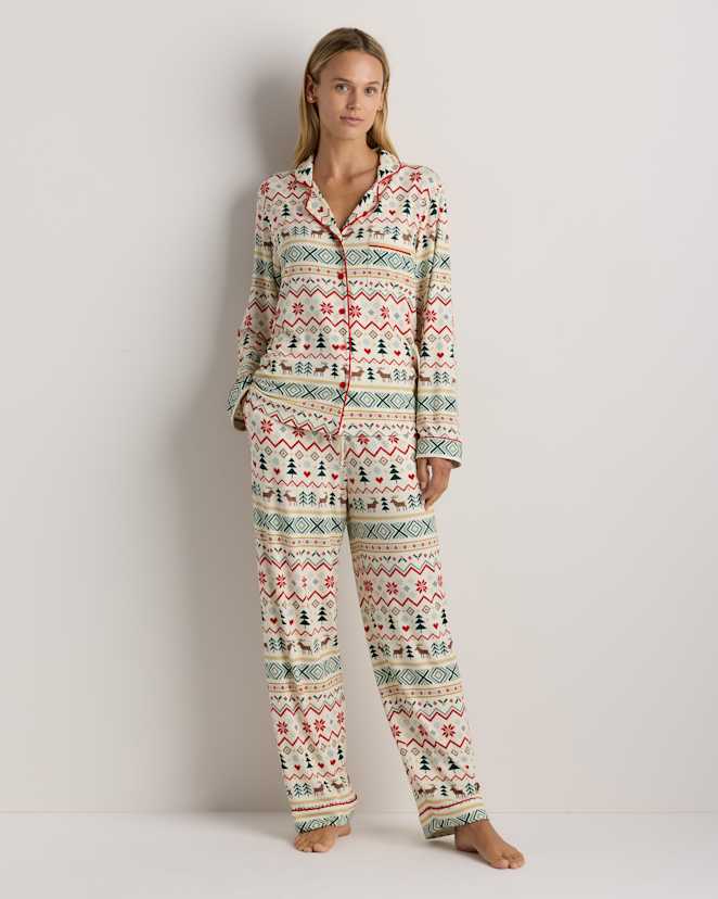 Fairisle Scene Ensemble pyjama à manches longues en jersey de bambou