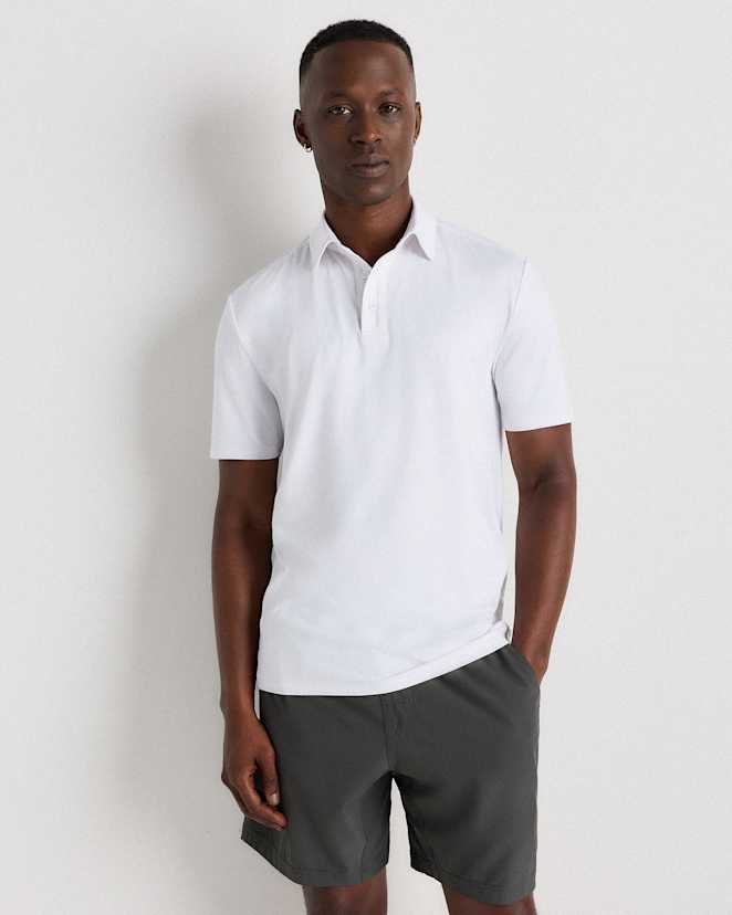 White Flowknit Breeze Performance Polo