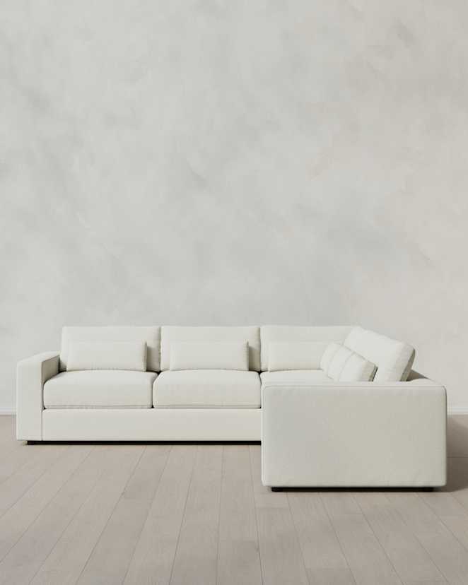 Ivory Ashford Deep Seat L Sectional in Performance Basketweave