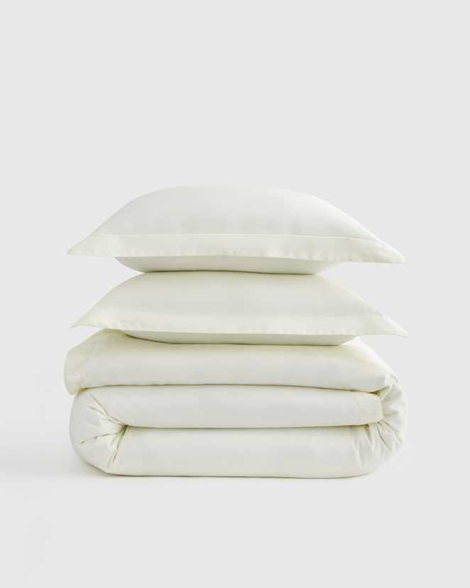 Ivory Signature Giza Cotton Sateen Duvet Cover Set