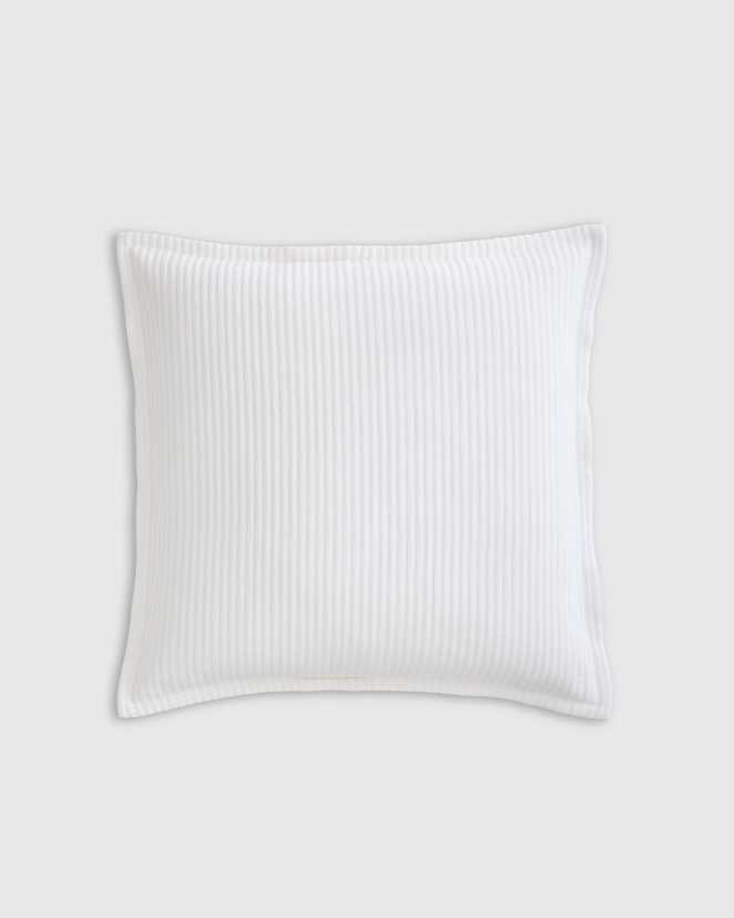 White Organic Cotton Matelasse Euro Sham