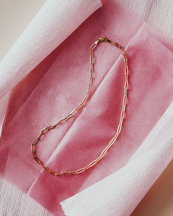 Yellow Gold 14K Gold Paperclip Chain Necklace